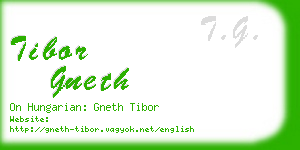 tibor gneth business card